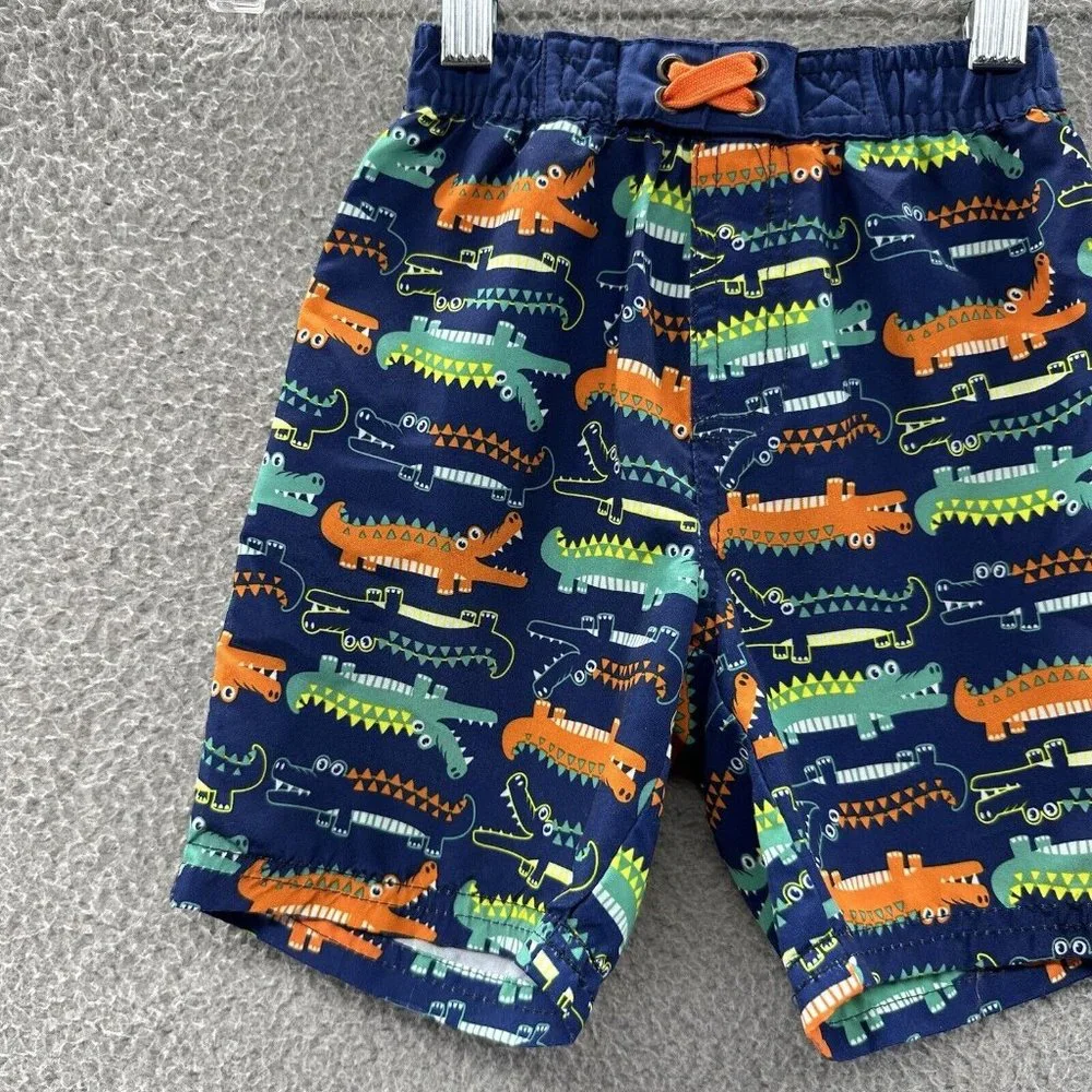 Quad‎ Seven Swim Trunks Baby Boys 24 Months Blue Alligator Swim Shorts Size 24M
